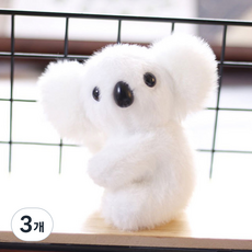 I'CLE 小無尾熊娃娃鑰匙圈, 10cm, 白色, 3個