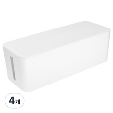 컴스 멀티탭 콘센트 보관 전선 정리함 IH855, 4개, White