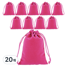 Donna&Deco Brody 天鵝絨束口袋 XL, 亮粉色, 20個