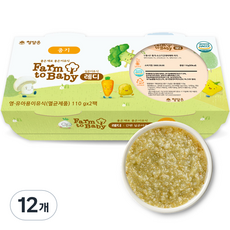 팜투베이비 레디 실온이유식 중기, 소고기근대야채죽, 110g, 12개