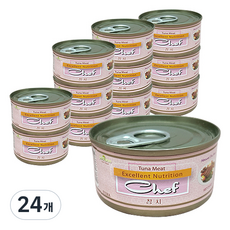 쉐프 고양이캔 참치, 참치맛, 80g, 24개