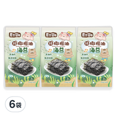 芽米寶貝 100%純橄欖油海苔, 6袋入, 寶寶海苔, 嬰幼兒零食, 100%純橄欖油, 13.5g, 6袋