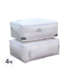 DM 알럽홈 반투명 패딩 이불정리백 구름 소형, 4개