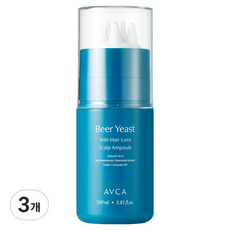 아브카 맥주효모 탈모증상완화 두피케어 헤어 토닉 앰플, 100ml, 3개
