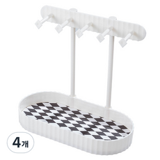 Ready Ello 化妝台飾品收納盒 掛式, 白色, 4個