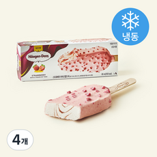 하겐다즈 스트로베리 앤 유자 아이스밀크바 (냉동), 4개, 1개입, 80ml