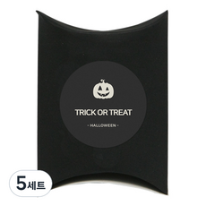 도나앤데코 아주작은반달상자 블랙30p + 할로윈 모던 trick or treat 으시시한 펌킨 4cm스티커 30p, 5세트