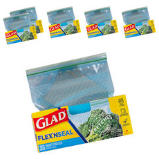 글래드 플렉스앤씰 지퍼백 냉동 중형 35p, 중(M), 35개입, 6개