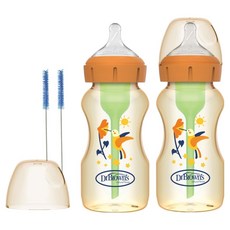 닥터브라운 유아용 와이드넥 허밍버드 PPSU 젖병, 혼합색상, 270ml, 1세트