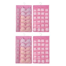 씨로이 옷걸이형 양면수납함 36칸 1세트, 핑크, 2개