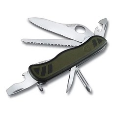 VICTORINOX 瑞士維氏 10用單手開防滑刀殼瑞士刀 VICT-0.8461.MWCH 11.1cm 軍綠 131g, 1支