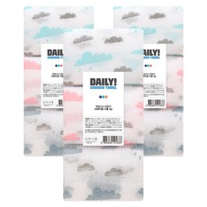 샤바스 매일쓰는 데일리 구름 샤워타월, 혼합색상, 3개입, 3개