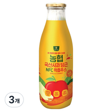 Nonghyupsikpum 蘋果紅蘿蔔NFC鮮榨果汁, 3瓶, 1L