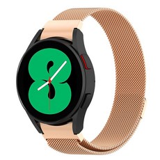 LuA lovel Galaxy Watch 兼容米蘭尼斯網狀翼型磁吸金屬錶帶, 玫瑰金, 1條