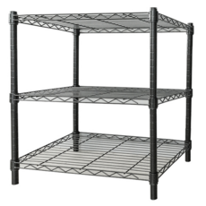 dayneeds 日需百備 三層烤漆波浪架 鐵力士架 收納層架, 黑色, 3層