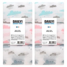 샤바스 매일쓰는 데일리 구름 샤워타월, 혼합색상, 3개입, 2개