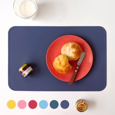 ade.l 長方形超薄矽膠餐墊 2入, 38.7*25.8cm, Purple