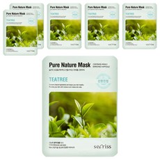 안스킨 시크리스 퓨어 네이처 마스크팩 티트리 25ml, 6개, 1개입