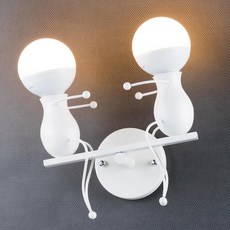 Honey Comb 北歐工業風人偶造型壁燈 BL41913 趣味簡約, 1入, 白色