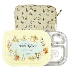 PETER RABBIT 比得兔 密封式餐盤便當組, 象牙白, 餐盤 + 蓋子 + 防水袋