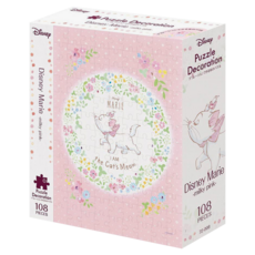 EPOCH 拼圖裝飾系列 瑪麗貓 milky pink 25.7 x 18.2cm, 粉紅色 + 白色, 108片, 1盒