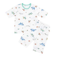 Maykids 粉彩海洋七分家居服套裝