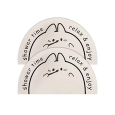 sensepot 半圓珪藻土軟墊 2入, 白色兔子