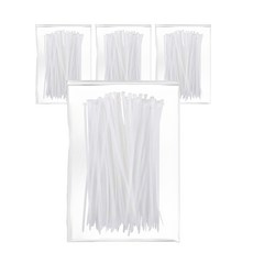 超強力束線帶 200入, 白色, 4個