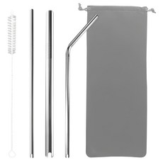 FUJI-GRACE 富士雅麗 316不鏽鋼雙U型開口吸管四件組, 1組, 4入