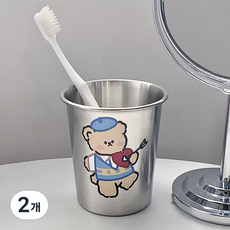 Mond Spot 可愛小熊 304不鏽鋼 浴室漱口杯 YY57885, 2個, A