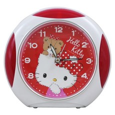 Hello Kitty 凱蒂貓 可愛小熊音樂貪睡靜音鬧鐘 JM-4960KT-C, 紅色