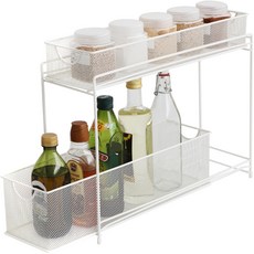 Nature Living 2層滑動式廚房收納架, 白色的