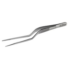 J.S dining 料理用鑷子 14cm 彎頭鑷子 銀色 1入, 銀, 1個
