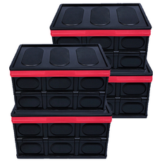 접이식 하드 리빙박스 30L, 블랙, 4개