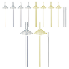 hibee Double Heart適用替換奶瓶吸嘴 2入+簡易吸管 2支+吸管刷組 第2階段, 混色, 5組