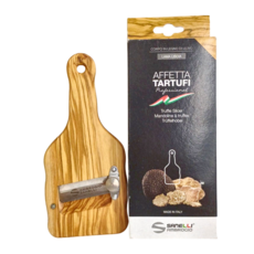 AMBROGIO SANELLI 山里尼 木質松露刨刀 橄欖木 平刀 97g 原木色 義大利製造, 1組