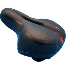 加厚避震自行車座墊, 黑色 + 紅色點綴, 1個