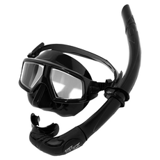 It's Life 雙鏡面自由潛水浮潛面鏡組, 黑色