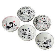 maebata 陶瓷五入盤, 1組, 5件組陶瓷盤, 米奇 白色