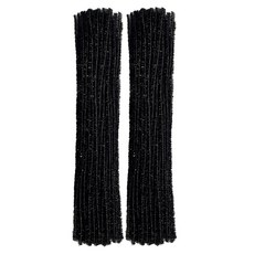 手作愛好 彩色 裁剪 細毛根 毛絨鐵絲繩 亮蔥 聖誕樹, 200個, 02 亮蔥黑