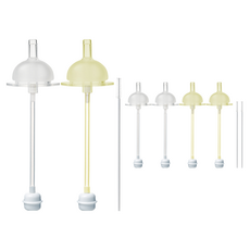 hibee Double Heart適用替換奶瓶吸嘴 2入+重力球吸管 2入+吸管刷組 第1階段, 混色, 3組