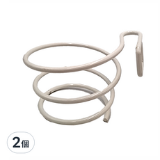 德利生活 無痕掛勾吹風機掛架 白色 浴室收納壁掛架, 2個