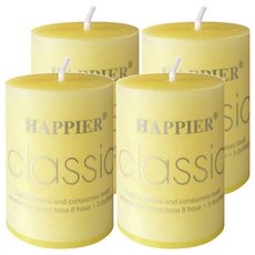 HAPPIER 經典圓柱香薰蠟燭 4個, 檸檬, 80g, 1組