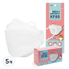 MPLUS 미세먼지 황사 마스크 소형 KF80, 50개입, 5개, 화이트