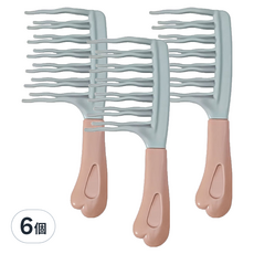 小麥購物 雙排捲髮梳 Y772 48g, 6個, 灰綠色