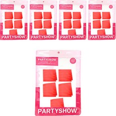 派對秀彩色餐巾紙 20p, 5個, 紅色