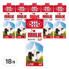 믈레코비타 아이러브밀크 3.5% 멸균우유, 1L, 18개