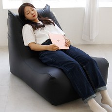 실리콘 체어 소파 빈백 NO 07, 블랙