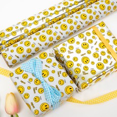 좋은기븐 해피스마일 메탈 포장지, 화이트, 실버, 1세트