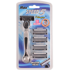 드위트리 MAX SPEED 5단 일회용 면도기 + 면도날 5p 세트 블랙, 1세트